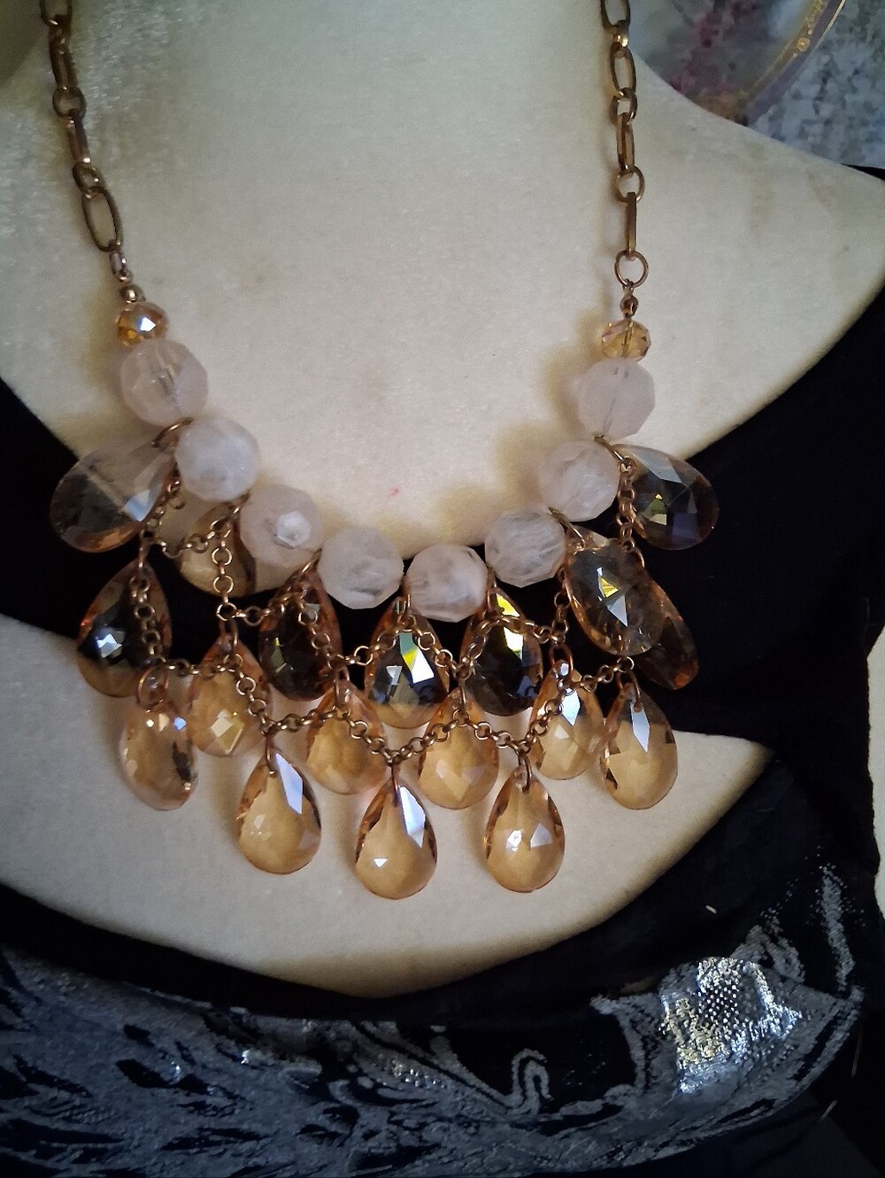 Amber Teardrop Statement Necklace - Women's Jewelry